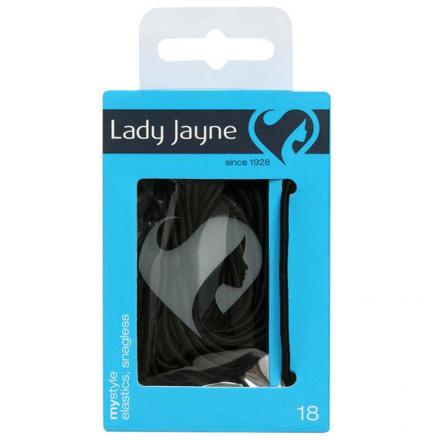 Picture of Lady Jayne Snagless Elastics Black Pack of 18