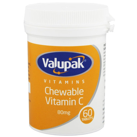 Picture of Valupak Vitamin C Chewable 80mg tablet 60'S