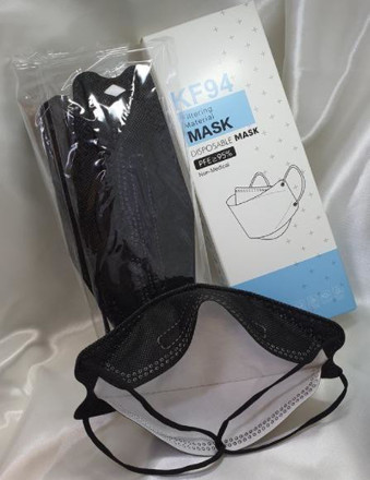 Picture of KF94 Face Mask 4-ply Hijab Headloop Black Box 10's