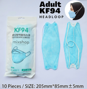 Picture of Mixshop KF94 Face Mask 4-ply Hijab Headloop Sky Blue 10's
