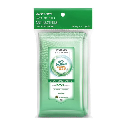Picture of Watsons Antibacterial Cleansing Wipes 10's