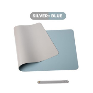 Picture of Mixshop Premium Leather Large Mouse/Desk Pad  Silver + Sky Blue 80 x 40 cm