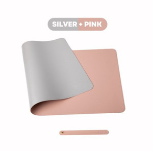 Picture of Mixshop Premium Leather Large Mouse/Desk Pad Silver + Pink 120 x 60cm