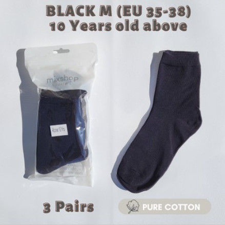 Picture of Mixshop Basic School Socks Black M (EU 35-38) above 10 years old