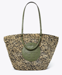 Picture of TORY BURCH ELLA STRAW BOX WEAVE BASKET TOTE