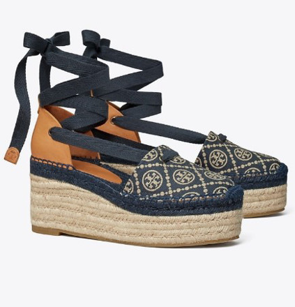 Picture of TORY BURCH T MONOGRAM ESPADRILLE WEDGE