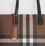 Picture of BURBERRY Check and Leather Medium Tote
