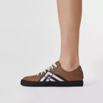 Picture of BURBERRY Chevron Check Leather Sneakers