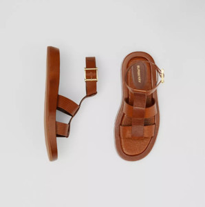 Picture of BURBERRY Embossed Leather Platform Sandals