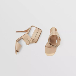 Picture of BURBERRY Buckled Strap Leather Stiletto-heel Sandals