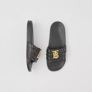 Picture of BURBERRY Monogram Motif Quilted Leather Slides