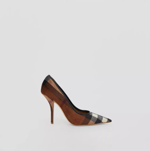 Picture of BURBERRY Exaggerated Check Leather Point-toe Pumps
