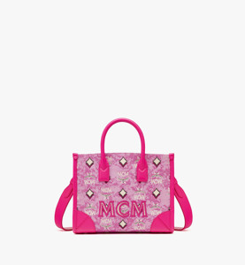 Picture of MCM Small München Tote in Vintage Monogram Jacquard