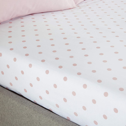 Picture of Catherine Lansfield Brushed Polka Double Sheet Set Natural