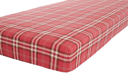 Picture of Catherine Lansfield Canterbury Brushed Check KingFitted Sheet Dark Red