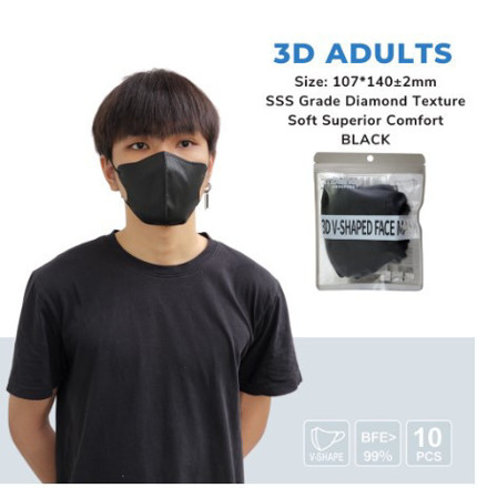 Picture of Mixshop 3D V-Shaped Mask Adult Black