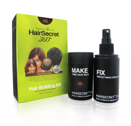 Picture of HairSecret 360 Hair Building Kit Spray + Fibre Dark Brown
