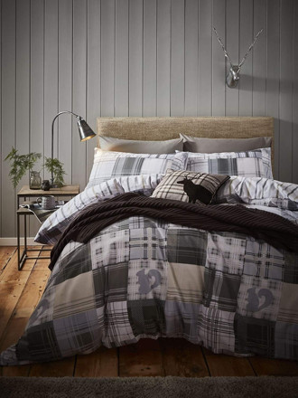 Picture of Catherine Lansfield Brushed Woodland Animals Duvet Set Grey