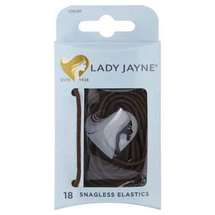 Picture of Lady Jayne Snagless Elastics Brown Pack of 18