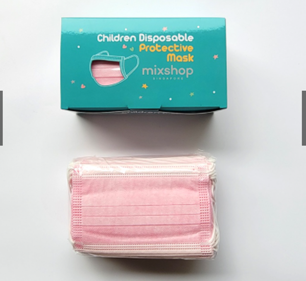 Picture of Mixshop Disposable Face Mask 3-ply Kids Pink 50's