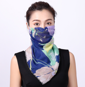 Picture of Scarf + Face Mask 2 in 1 Blue Flower