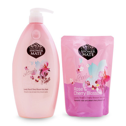 Picture of Showermate Body Wash Rose & Cherry Blossom 950ml+350ml Refill