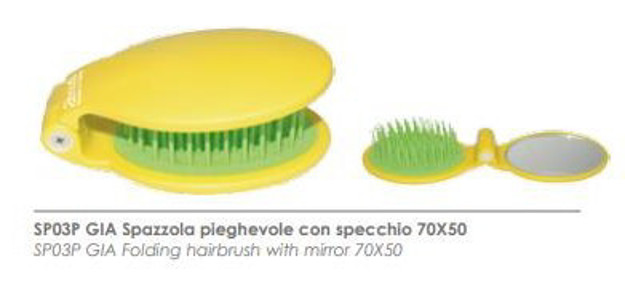 Picture of Janeke Hair Brush With Mirror Lemon Scent