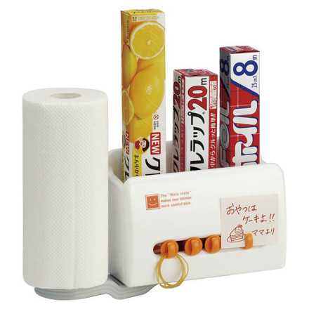Picture of Plastic Kitchen Paper & Wrap Holder With Magnet & Suction-Compatible