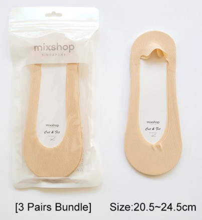 Picture of Mixshop Invisible Socks 3 pairs/set Nude