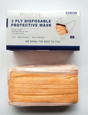 Picture of Mixshop Disposable Face Mask 3-ply Adult Orange 50's