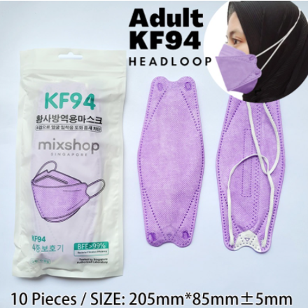 Picture of Mixshop KF94 Face Mask 4-ply Hijab Headloop Purple 10's
