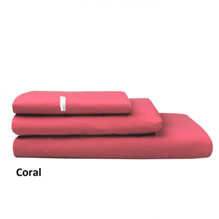 Picture of Logan & Mason 250TC Percale Coral Sheet Set