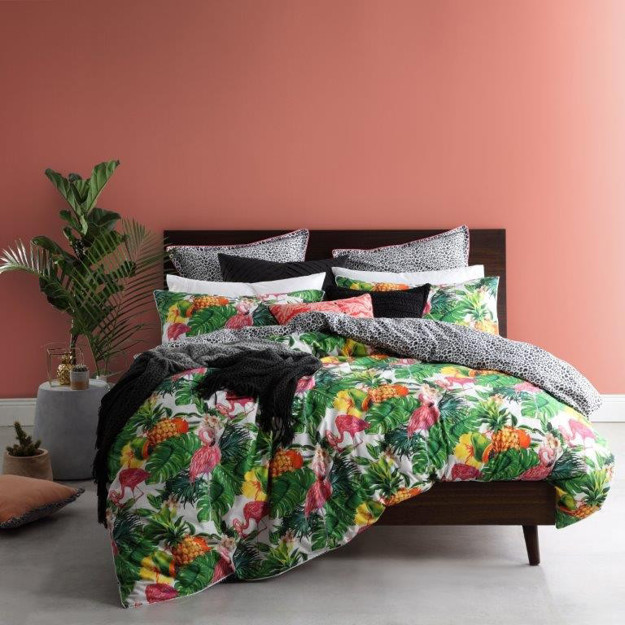 Picture of Logan & Mason Flamingo Jungle Punch Quilt Cover Set