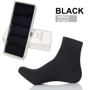 Picture of Mixshop Cotton Socks Classic Men Ankle 5 pairs/set Black