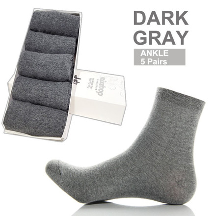 Picture of Mixshop Cotton Socks Classic Men Ankle 5 pairs/set Dark Grey