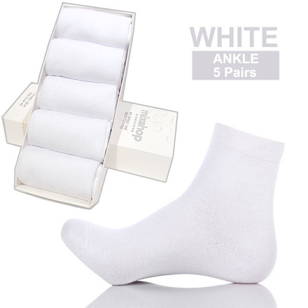 Picture of Mixshop Cotton Socks Classic Men Ankle 5 pairs/set White