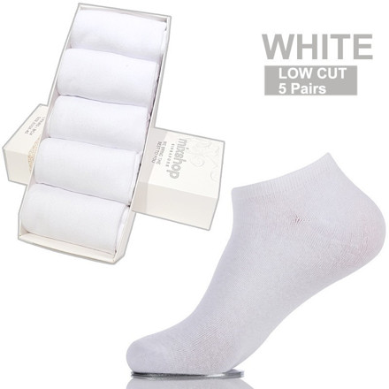 Picture of Mixshop Cotton Socks Classic Men Low Cut 5 pairs/set White