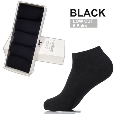 Picture of Mixshop Cotton Socks Classic Men Low Cut 5 pairs/set Black