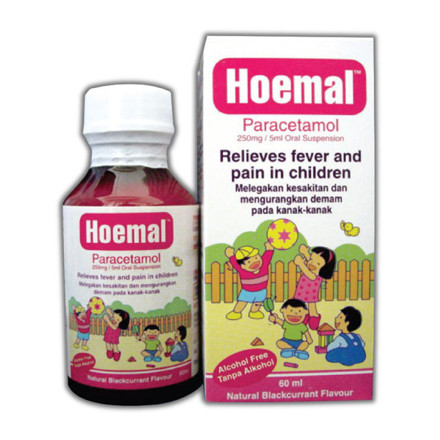 Picture of Hoemal Paracetamol Suspension Relieves fever and pain in children 60ml