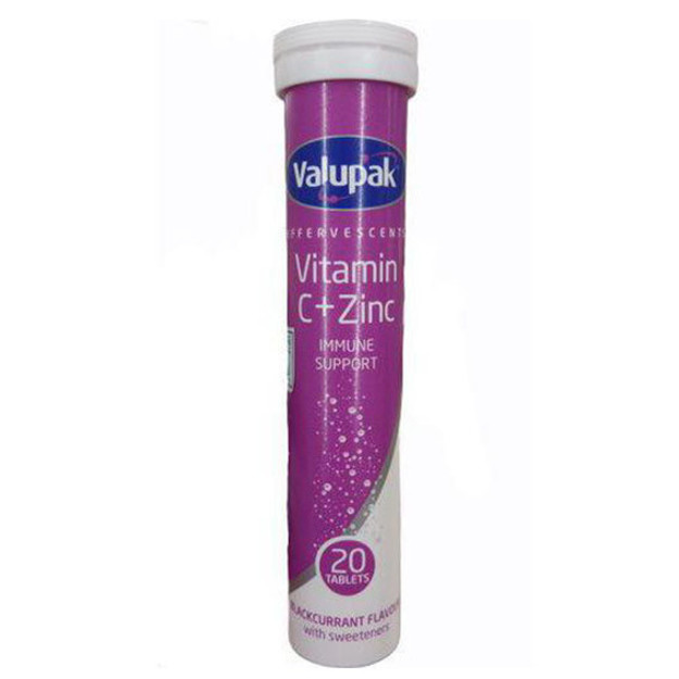 Picture of Valupak Vitamin C effervescent + zinc immune support 20'S