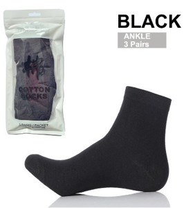 Picture of Mixshop Cotton Socks Classic Men Ankle 5 pairs/set Black (3 pairs)