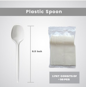 Picture of Mixshop Hi Quality Disposable Plastic Spoon 50's