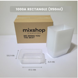 Picture of Mixshop Hi Quality Disposable Plastic Rectangle Food Container 50's #1000A