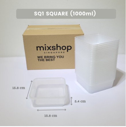 Picture of Mixshop Hi Quality Disposable Plastic Square Food Container 50's #SQ1