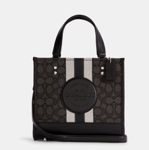 Picture of COACH Signature jacquard and refined pebble leather