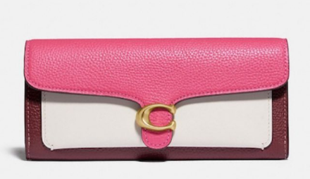 Picture of COACH Tabby Long Wallet in Colorblock Pink