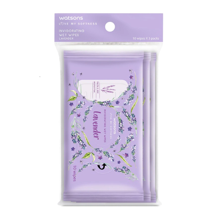 Picture of Watsons Invigorating Wet Wipes - Lavender 3's