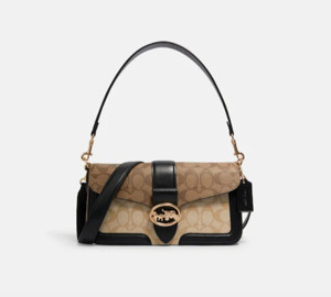 Picture of COACH Georgie Shoulder Bag In Blocked Signature Canvas