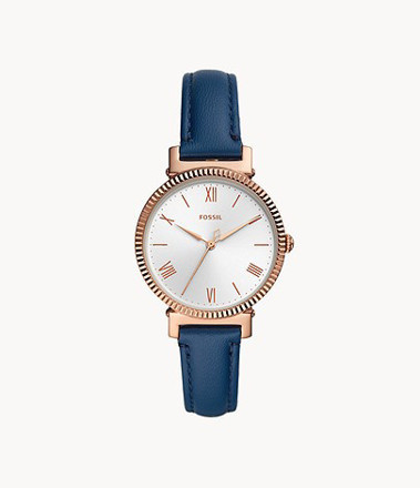 Picture of FOSSIL Daisy Three-Hand Midnight Navy Leather Watch