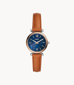 Picture of FOSSIL Carlie Mini Three-Hand Tan Leather Watch